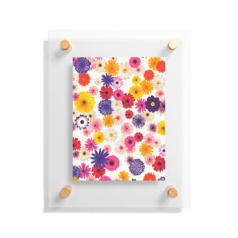 Emanuela Carratoni Very Peri Colorful Flowers Floating Acrylic Print