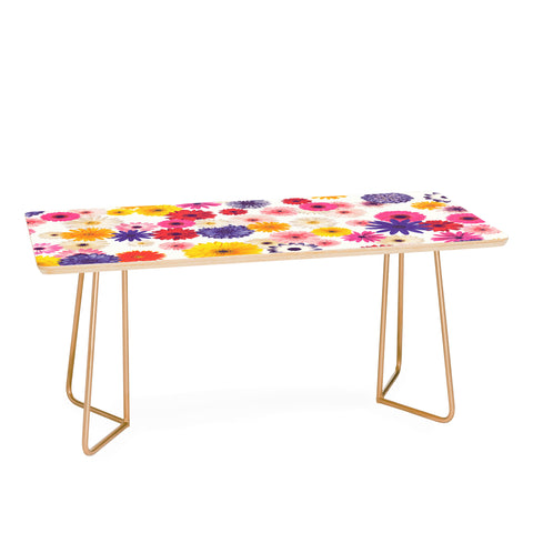 Emanuela Carratoni Very Peri Colorful Flowers Coffee Table
