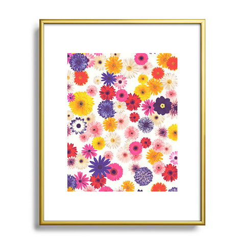 Emanuela Carratoni Very Peri Colorful Flowers Metal Framed Art Print