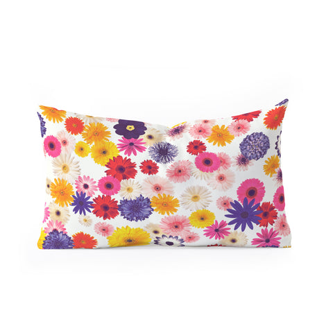Emanuela Carratoni Very Peri Colorful Flowers Oblong Throw Pillow