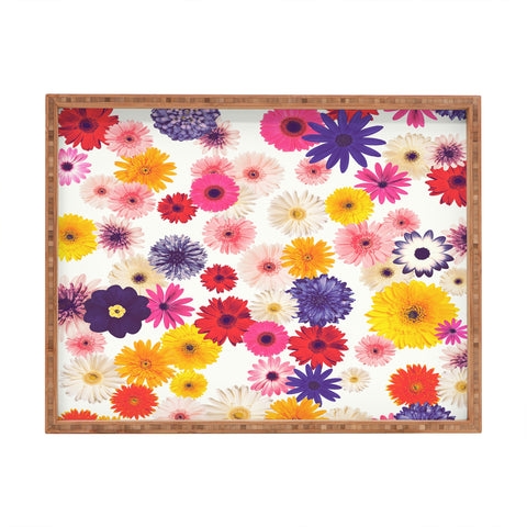 Emanuela Carratoni Very Peri Colorful Flowers Rectangular Tray