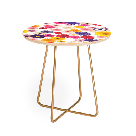 Emanuela Carratoni Very Peri Colorful Flowers Round Side Table