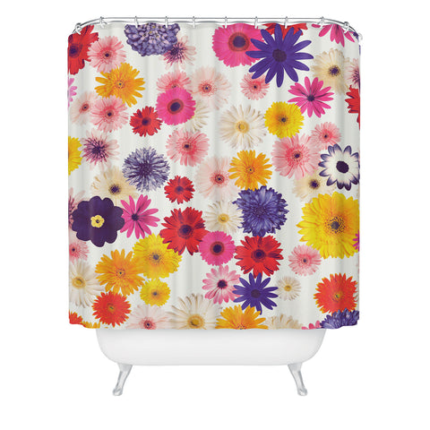 Emanuela Carratoni Very Peri Colorful Flowers Shower Curtain