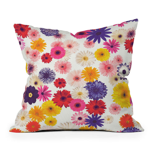 Emanuela Carratoni Very Peri Colorful Flowers Throw Pillow
