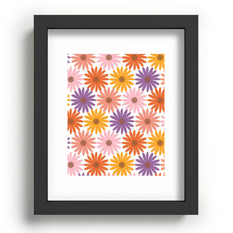 Emanuela Carratoni Very Peri Daisy Pattern Recessed Framing Rectangle