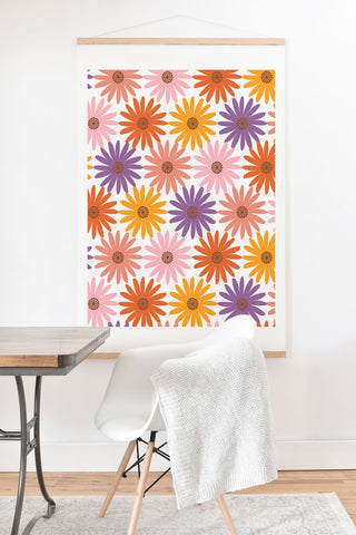 Emanuela Carratoni Very Peri Daisy Pattern Art Print And Hanger