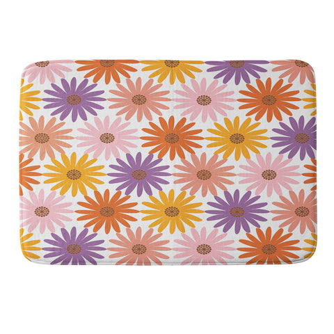 Emanuela Carratoni Very Peri Daisy Pattern Memory Foam Bath Mat