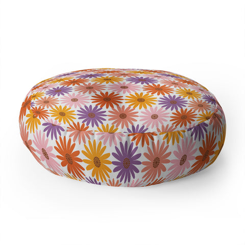 Emanuela Carratoni Very Peri Daisy Pattern Floor Pillow Round