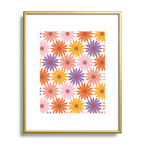 Emanuela Carratoni Very Peri Daisy Pattern Metal Framed Art Print
