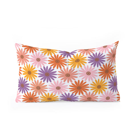 Emanuela Carratoni Very Peri Daisy Pattern Oblong Throw Pillow