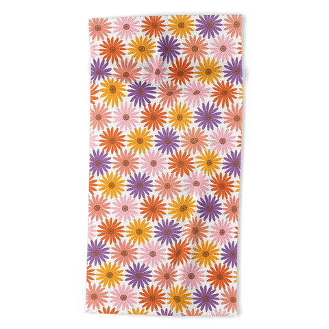 Emanuela Carratoni Very Peri Daisy Pattern Beach Towel