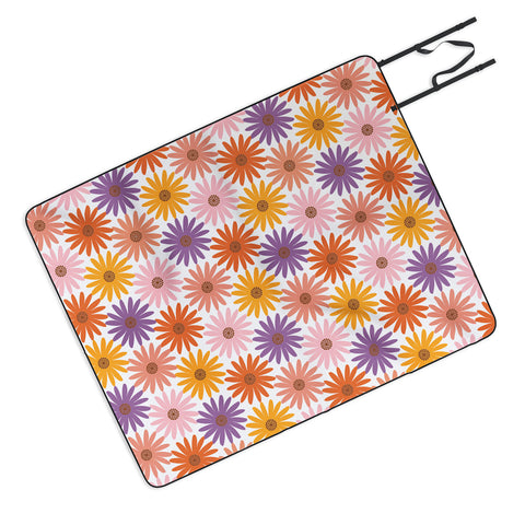 Emanuela Carratoni Very Peri Daisy Pattern Picnic Blanket