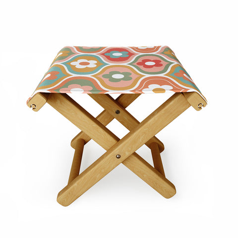 Emanuela Carratoni Vintage Floral Geometry Folding Stool