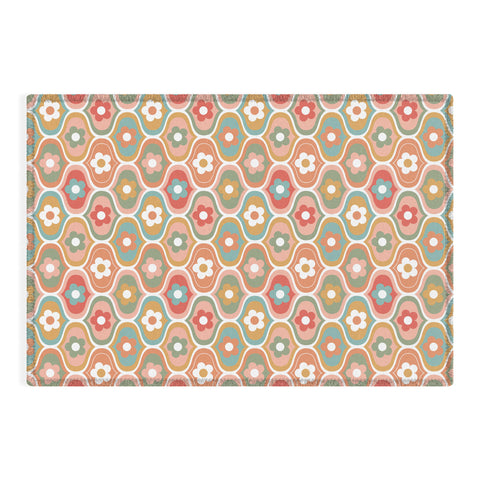Emanuela Carratoni Vintage Floral Geometry Outdoor Rug