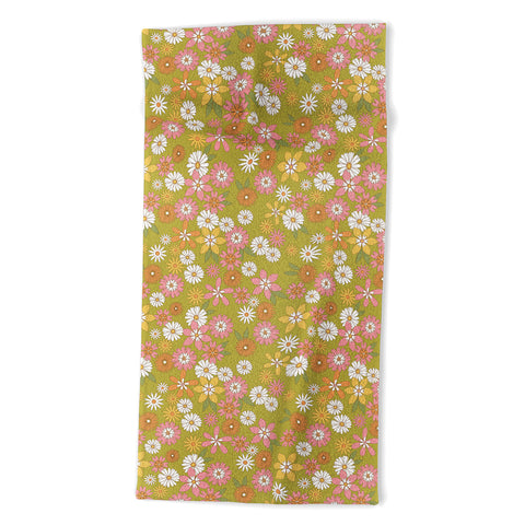 Emanuela Carratoni Vintage Floral World Beach Towel