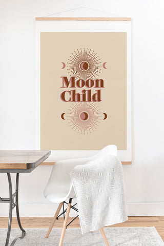 Emanuela Carratoni Vintage Moon Child Art Print And Hanger