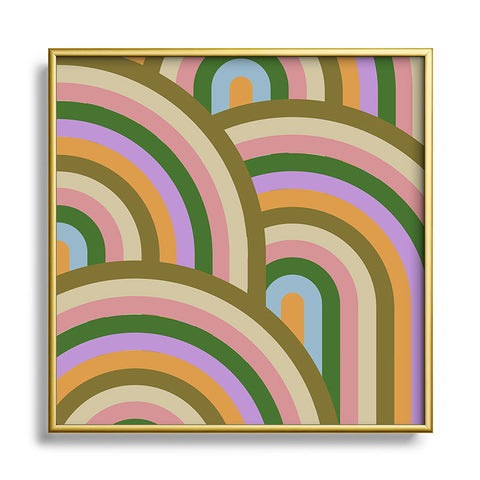 Emanuela Carratoni Vintage Summer Rainbows Metal Square Framed Art Print