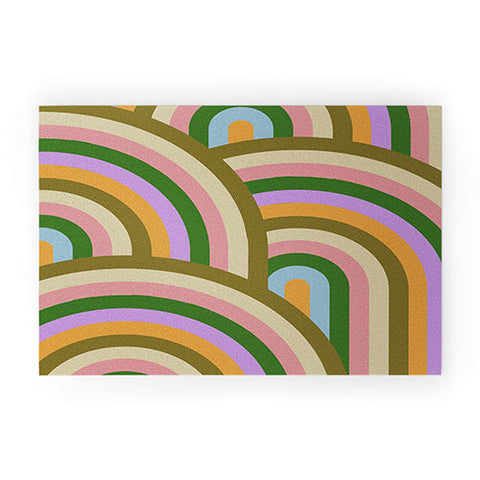 Emanuela Carratoni Vintage Summer Rainbows Welcome Mat
