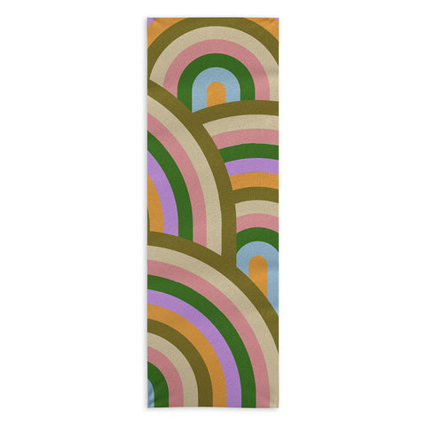 Emanuela Carratoni Vintage Summer Rainbows Yoga Towel