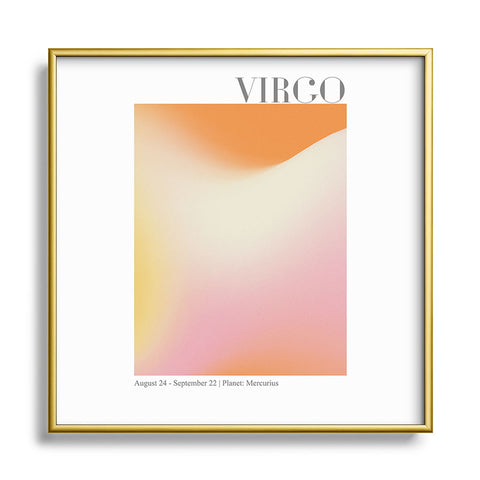 Emanuela Carratoni Virgo Zodiac Sign Gradient Square Metal Framed Art Print