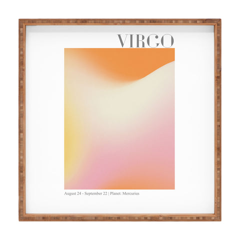 Emanuela Carratoni Virgo Zodiac Sign Gradient Square Tray
