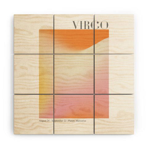 Emanuela Carratoni Virgo Zodiac Sign Gradient Wood Wall Mural