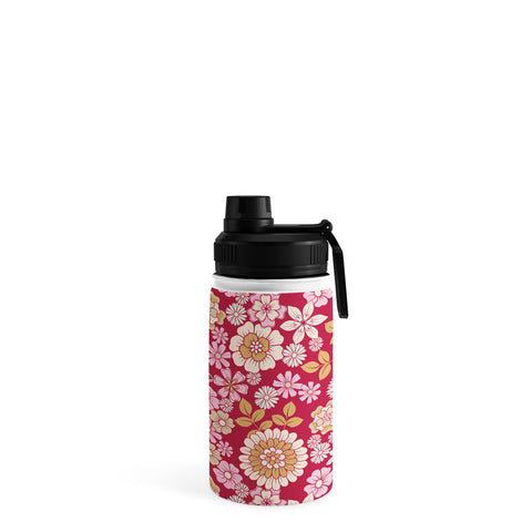 Emanuela Carratoni Viva Magenta Floral Theme Water Bottle