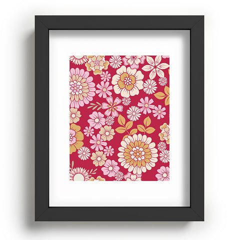 Emanuela Carratoni Viva Magenta Floral Theme Recessed Framing Rectangle