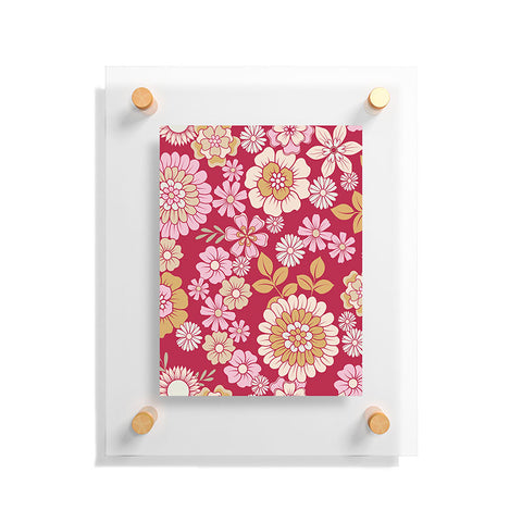 Emanuela Carratoni Viva Magenta Floral Theme Floating Acrylic Print