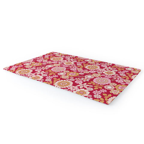 Emanuela Carratoni Viva Magenta Floral Theme Area Rug