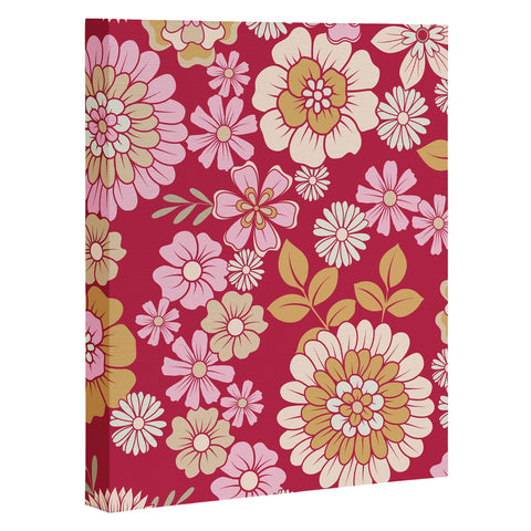 Emanuela Carratoni Viva Magenta Floral Theme Art Canvas
