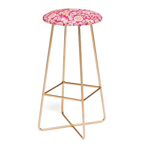 Emanuela Carratoni Viva Magenta Floral Theme Bar Stool