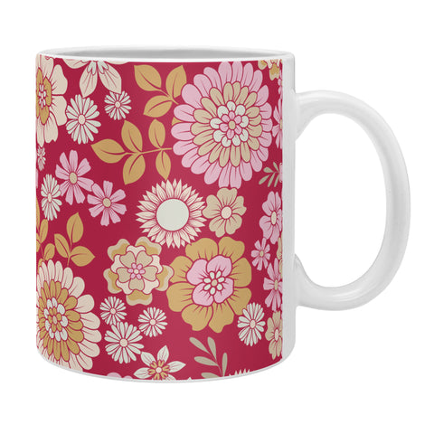 Emanuela Carratoni Viva Magenta Floral Theme Coffee Mug