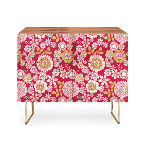 Emanuela Carratoni Viva Magenta Floral Theme Credenza