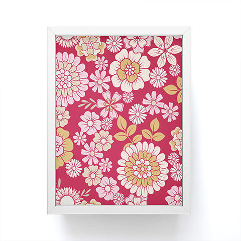 Emanuela Carratoni Viva Magenta Floral Theme Framed Mini Art Print