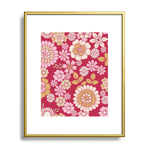 Emanuela Carratoni Viva Magenta Floral Theme Metal Framed Art Print