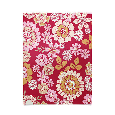 Emanuela Carratoni Viva Magenta Floral Theme Poster