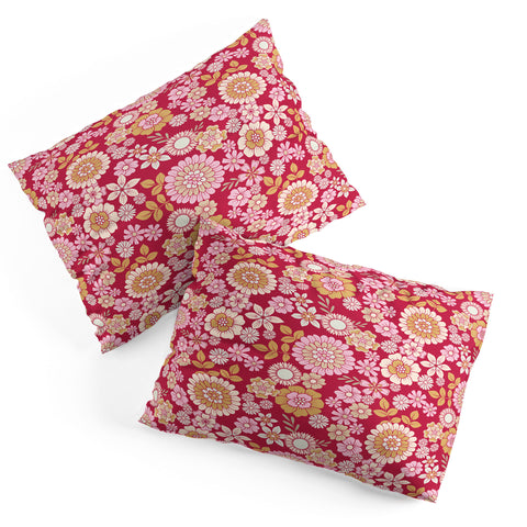Emanuela Carratoni Viva Magenta Floral Theme Pillow Shams
