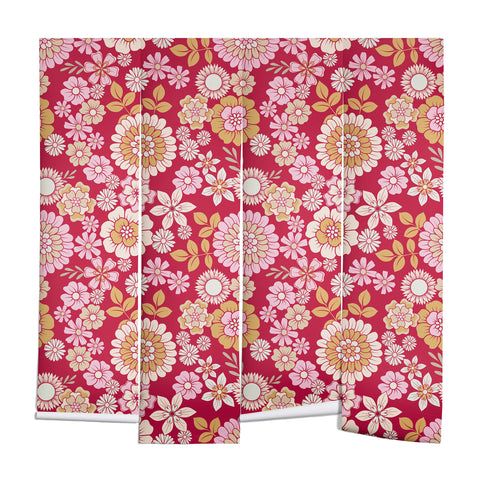 Emanuela Carratoni Viva Magenta Floral Theme Wall Mural