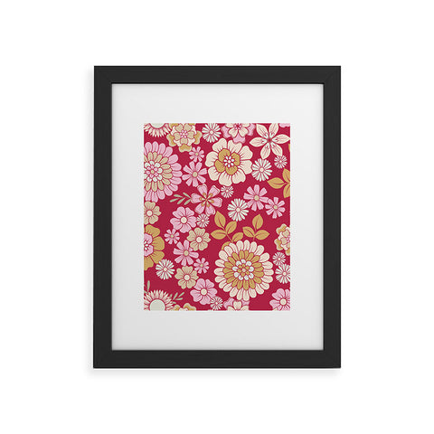 Emanuela Carratoni Viva Magenta Floral Theme Framed Art Print