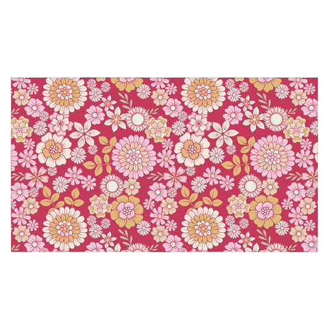 Emanuela Carratoni Viva Magenta Floral Theme Tablecloth