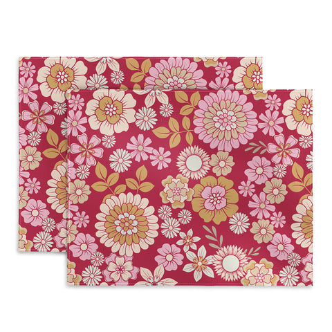 Emanuela Carratoni Viva Magenta Floral Theme Placemat