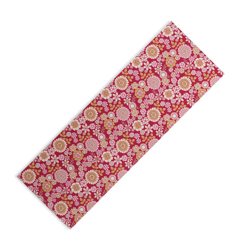 Emanuela Carratoni Viva Magenta Floral Theme Yoga Mat