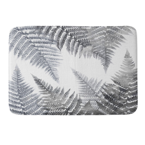 Emanuela Carratoni Watercolor Ferns Memory Foam Bath Mat