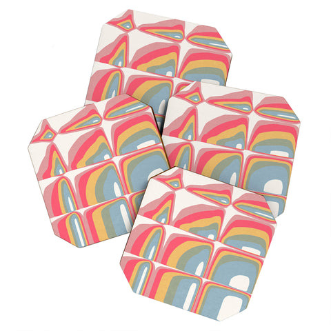 Emanuela Carratoni Whimsical Rainbow Coaster Set