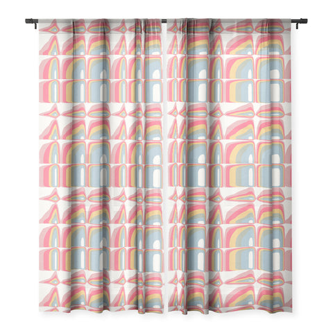 Emanuela Carratoni Whimsical Rainbow Sheer Window Curtain