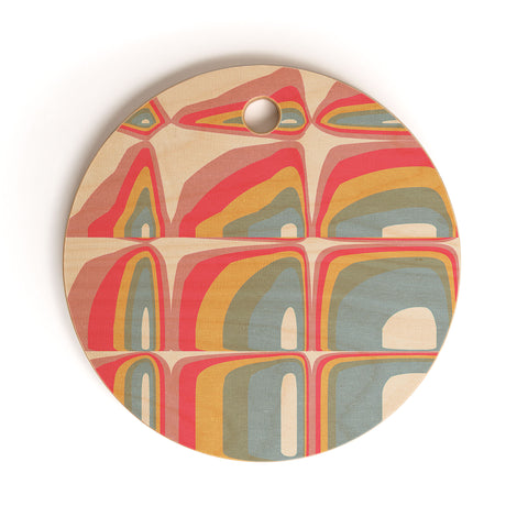 Emanuela Carratoni Whimsical Rainbow Cutting Board Round