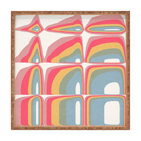 Emanuela Carratoni Whimsical Rainbow Square Tray