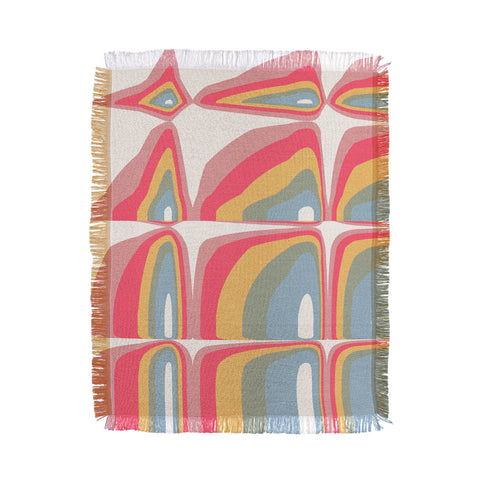 Emanuela Carratoni Whimsical Rainbow Throw Blanket