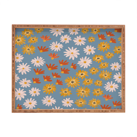 Emanuela Carratoni Wild Painted Flowers Rectangular Tray